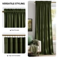 thumbnail image 3 of NICETOWN Olive Green Velvet Curtains for Christmas, Blackout Velvet Curtains Thermal Insulated Noise Reducing Room Darkening Curtains Drapes, 52"x108", 2 Panels, 3 of 9