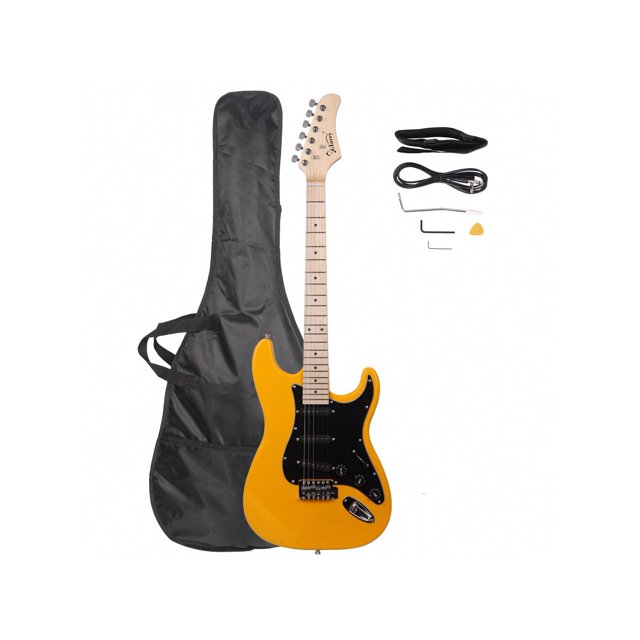 Fingerboard Electric Guitar Bag Shoulder Strap Pick Whammy Bar Cord Wrench Tool Red&White/Black&White/Orange&Black/Red&Black