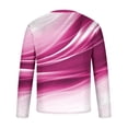 thumbnail image 4 of Blusas y camisas de manga larga con cuello redondo para hombre, blusa informal de manga larga con cuello redondo y estampado de rayas, blusa de poliéster para hombre, 4 of 4