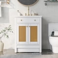 thumbnail image 2 of Harper & Bright Designs 24" Single Bathroom Vanity with Undermount Sink, Modern Bathroom Cabinet with 2 Doors, Freestanding Wooden Bathroom Vanity Combo with Resin Sink and Pull-out Footstool, White, 2 of 9