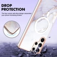 thumbnail image 4 of TECH CIRCLE Strong Magnetic Samsung Galaxy S22 Ultra Case, Compatible with MagSafe Military Grade Drop Protection Colorful Marble Slim Phone Cover for Galaxy S22 Ultra 6.8" 2022,White Marble, 4 of 6