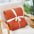 thumbnail image 5 of Home Soft Things Chain Tweed Throw Blanket, Reversible Lightweight Super Soft Cozy Throw Blanket, 50x60 inches, Burnt Orange, 5 of 10