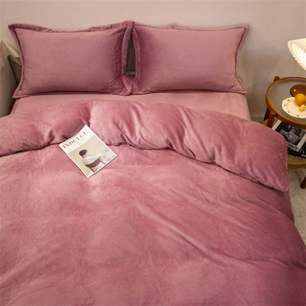 Simple Flannel Duvet Cover Solid Color Winter Warm Quilt Cover Thick Soft Cozy Comforter Cover 200x230 220x240cm Walmart