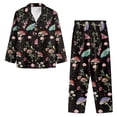 thumbnail image 4 of SCRAWLGOD Mushroom Pajamas Women Long Sleeve Button Pjs for Women Set 2 Piece Lounge Size XS V Neck Woman Sleepwear Washable Women's Pajama with Pockets, 4 of 7