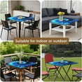 thumbnail image 5 of Blue Tie Dye Mandala Pattern Square Fitted Tablecloth with Elastic Edge,Square Table Cover,Washable Elastic Table Cover for Home Kitchen Party Decor 34"x34", 5 of 6