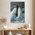 thumbnail image 2 of Elephant Stock Storm At La Jument Lighthouse Wall Art - Vertical Canvas Wall Art - Living Room Wall Decor - Nautical Canvas - Teal And Blue Decor - 26" x 39", 2 of 8