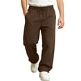 thumbnail image 2 of CYRBOKO Boys Fleece Lined Sweatpants, Elastic Drawstring Waist Casual Thermal Fall Winter Athletic Pants with Pockets Brown Size 14-15 T, 2 of 7