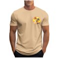 thumbnail image 3 of Jinhomg Mens Fashion Tees Casual Comfy Hawaiian Beach Print Vacation Tops Loose Fit Comfy Short Sleeve Crew Neck Summer T-Shirts Lightning Deals of Today Khaki XXXL, 3 of 6