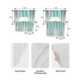thumbnail image 6 of Turquoise Gray Kitchen Curtain and Valance Set 3 Pieces,Rod Pocket Short Tier Curtains 36 Inch Length,Farmhouse Abstract Gradient Aesthetic Swag Topper Small Window Treatment for Cafe Bathroom, 6 of 6