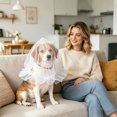 thumbnail image 4 of Protective Dog Mesh Head Cover – Anti-Eating Outdoor Pet Snood for Small Medium Dogs – Breathable Lightweight Net for Camping Travel & Walking(White), 4 of 4