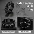 thumbnail image 6 of ChainsHouse Gothic Skull Rings for Men Women Black Skeleton Punk Finger Ring Halloween Party Jewelry Gift, Size 9, 6 of 9