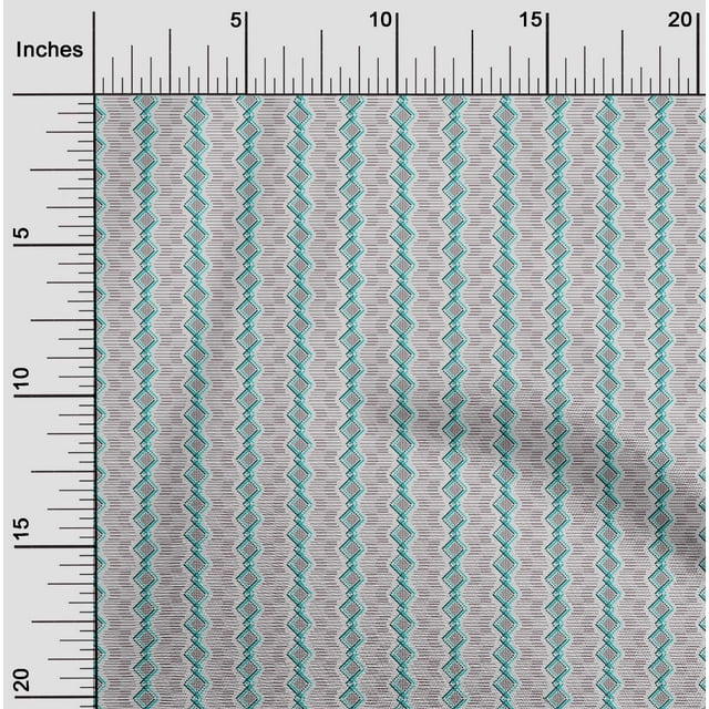 oneOone Tissu Popeline de Coton Motif Géométrique Diamant BTY 42 Pouces de Large