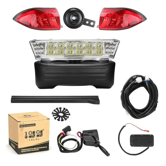 10L0L Golf Cart LED Light Kit Fit Club Car Precedent 2004-up with Turn Signals Hazard Brake Lights Horn 12V