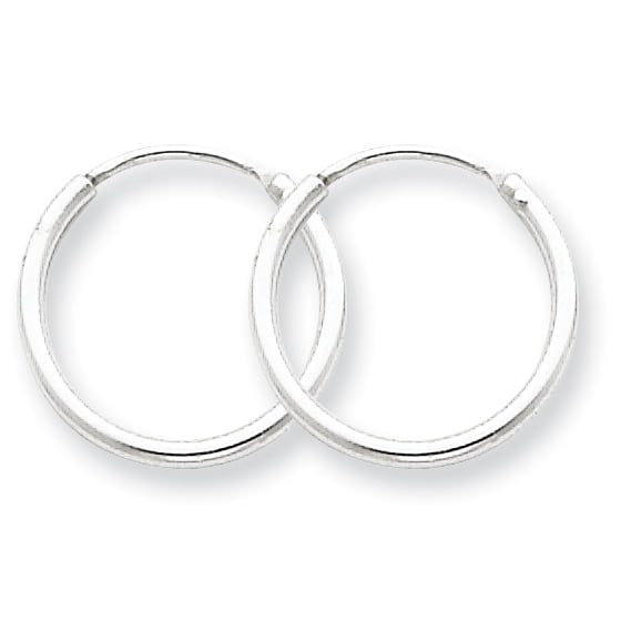 925 Sterling Silver 1.3mm Hoop Classic Loop Plain Tube Earrings 20mm x 20mm