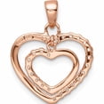 thumbnail image 4 of Sterling Silver Rose Tone Cz Double Heart Pendant (22.25 X 17.3) Made In China -Jewelry By Sweet Pea, 4 of 7