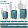thumbnail image 2 of Costway 3-Piece Luggage Set ABS PC Hard Shell Suitcase Set with TSA Lock Telescope Aluminum Handles & 360° Spinner Wheels, 2 of 10