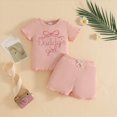 thumbnail image 2 of KPOPLK Infant Baby Girl Summer Outfits 2Pcs Set Short Sleeve Flower Embroidery Tee Top Casual Denim Shorts Clothes(12-18 Months,Red), 2 of 7