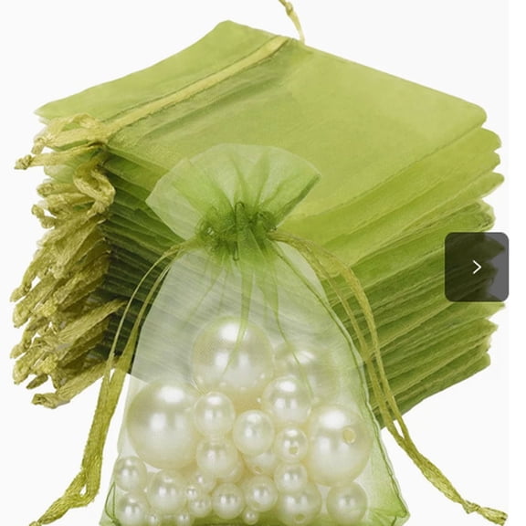 100 Pack 6X9 Inch Organza Drawstring Gift Bags, Translucent Sheer Pouches for Christmas Candy, Wedding Favors and Party Presents