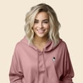 thumbnail image 4 of Dalix Astronaut Embroidered Fleece Cropped Hoodie Cold Fall Winter Women in Mauve 2XL XX-Large, 4 of 5