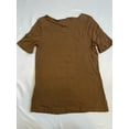 thumbnail image 3 of MSRP $20 Charter Club Cotton Boat-Neck Top Brown Size Small, 3 of 3