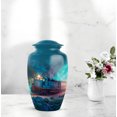 thumbnail image 6 of Train Cremation Urns For Human Ashes Adult Female Combo - 1 Large & 4 Keepsake Blue Urns For Adult Male - Burial Memorial Urn For Ashes For Women, Blue Mini Urn For Mom (10 & 3 Inch), 6 of 7