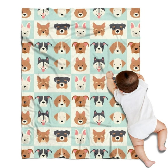 Lovely Dog Breeds Blanket,Comfortable Soft Flannel Throw Blanket,All Season,Warm Lightweight Blankets for Sofa Bed Couch Living Room Chair,30"x40"