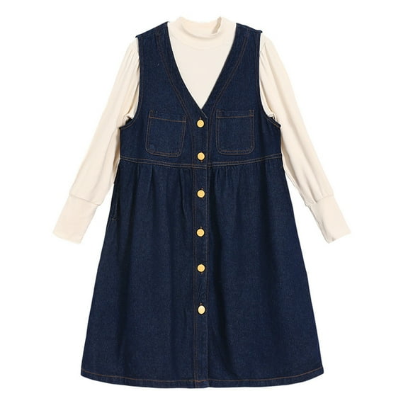 MXIEZI Girls Cowboy Backpack Skirt Suit 2 Pieces Sets Spring Fall pullover Sweater Tops Denim Skirt Outfits for Toddler Kids 5-14 Years Old