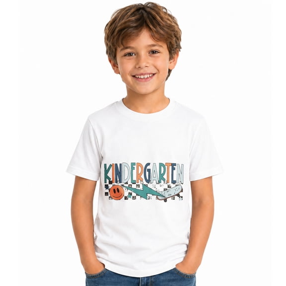 Kindergarten Shirts for Boys Toddler Back to School T-Shirt First Day of School s Skateboard Retro Tees Tops