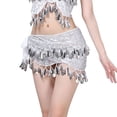 thumbnail image 1 of Pañuelo para la cadera para danza del vientre, falda para danza del vientre, faja con monedas, disfraz con plata/oro, 1 of 7