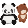 thumbnail image 1 of 2Pcs Large Embroidered Patches Bear Panda Sew On Patch Applique for Clothes Bags Jackets, 1 of 9