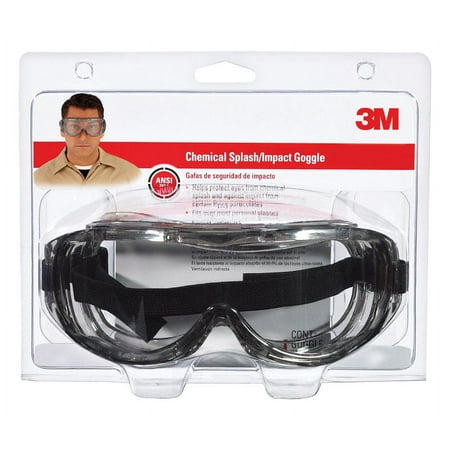 

1 Pc 3M Chemical Splash Goggles Clear Lens Black Frame 1 Pc