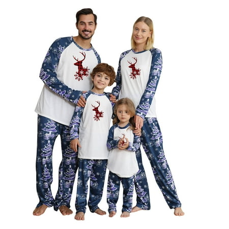 

Christmas Pajamas for Family Clearance Matching Family Pajamas Sets Christmas Pj s with Letter and Plaid Printed Long Sleeve Tee and Bottom Loungewear Christmas Pajamas Clearance Cheap