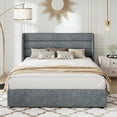 thumbnail image 3 of Allewie Full Size Lift Up Platform Storage Bed Frame with Channel Wingback Headboard, Grey Blue, 3 of 10