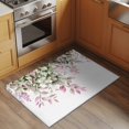 thumbnail image 2 of 2x3 Ft Entryway Area Rug, Pink Green Eucalyptus Kitchen Rug Runner Washable Floor Mat, Spring Leaves Watercolor Fruit Non Slip Indoor Door Mat Throw Carpet for Bathroom Living Room Bedroom, 2 of 8