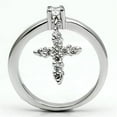 thumbnail image 3 of Rhodium Brass Ring with AAA Grade CZ in Clear for Women Clear Stone Color Style 3W293 Size 8, 3 of 4