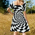 thumbnail image 5 of Optical Illusion Op Art Black and White Dress long dress women summer evening dresses ladies, 5 of 7