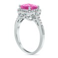 thumbnail image 3 of SZUL Women's 2 1/2 Carat TW Emerald Cut Pink Topaz Diamond Ring in 10K White Gold, 3 of 6