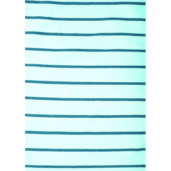 Ahgly Company Indoor Rectangle Solid Turquoise Blue Modern Area Rugs, 5' x 8'