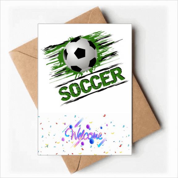 Green Soccer Football Sports Welcome Back Greeting Cards Envelopes Blank