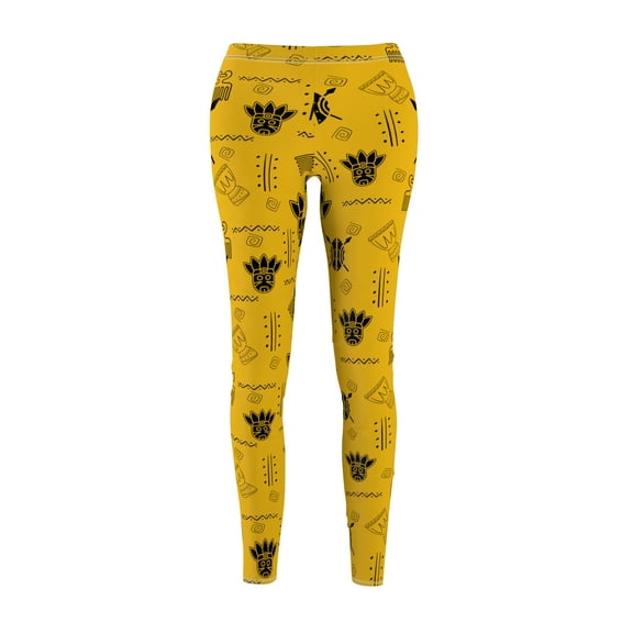 Women's Cut & Sew Casual Leggings, Afrocentric print(AOP)