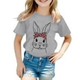 thumbnail image 2 of MIASHUI T-Shirt à Manches Courtes pour Tout-Petits, Imprimé Lapin de Pâques, Gris, 3-4 Ans, 2 of 3