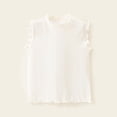 thumbnail image 4 of KHONTS Girls Summer Tank Tops Ruffle Trim Sleeveless Shirts Neck Ribbed Knit Pullover Tops,Size 1-10 Years White 90, 4 of 5