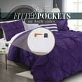 thumbnail image 3 of Elegant Comfort Amy 12-Piece Oversized Comforter, Bed-in-a-Bag Including 6-Piece Sheet Set Featuring Smart Pockets and Matching Decorative Pillows, Queen, Purple, 3 of 5