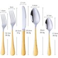 thumbnail image 2 of 20-Piece Gold Plated Pattern Handle Flatware Set, Stainless Steel Cutlery with Knife/Fork/Spoon, Tableware Set Utensils for Home Kitchen Restaurant Party, Mirror Polished Dishwasher Safe, 2 of 7