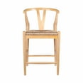 thumbnail image 3 of Wishbone Counter Height Bar Stool with Natural Finish, Rubberwood Frame, 3 of 7