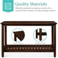 thumbnail image 6 of Best Choice Products 48in 2-Shelf Indoor Outdoor Wooden Console Table Multifunctional Buffet Bar Storage - Espresso, 6 of 8