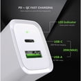 thumbnail image 4 of For Samsung Galaxy S23 FE 5G SM-S711 White 20W Fast Home Wall Travel Charger PD USB C & USB A - Wall Home Charger Only, 4 of 7