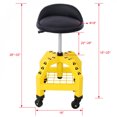 thumbnail image 4 of Pneumatic 360 Degree Swivel Stool, Mechanics Rolling Creeper Seat, Heavy Duty Rolling Mechanics Stool, Shop Stool with Casters  yellow, 4 of 13