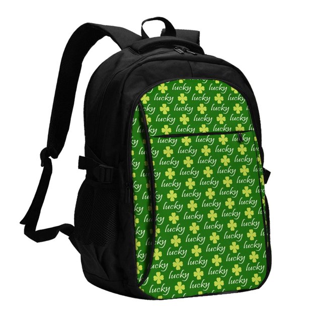 Fotbe Happy St. Patrick's Day Mochila con Estampado y Puerto USB para Hombre y Mujer, Mochila Antirrobo, Mochila de Viaje, Mochila Escolar, Mochila Universitaria