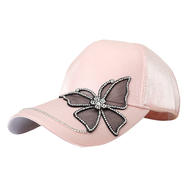 WEIYLL Casquettes de Baseball pour Femmes Printemps Été Visière en Strass Mercerisée Protection Solaire Extérieure Décontractée